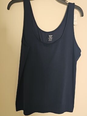 Old Navy Fitted Tank Top Womens Size XL Navy Blue Cotton Stretch Basic Layering‎
